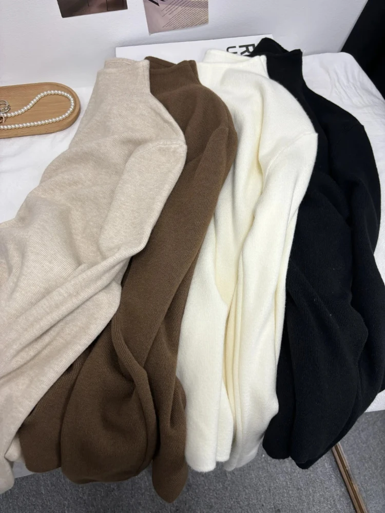 Women's Casual Vintage Knitted Long Sleeve Pullovers 2025 Autumn Winter Fashion Turtleneck Ladies Solid Sweater Woman clothing - Image 4