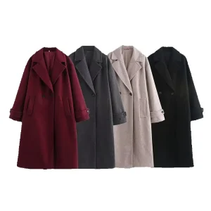 Autumn New Women's Clothing Style Fashionable Tri color Luxury Loose Collar Long Sleeve Coat