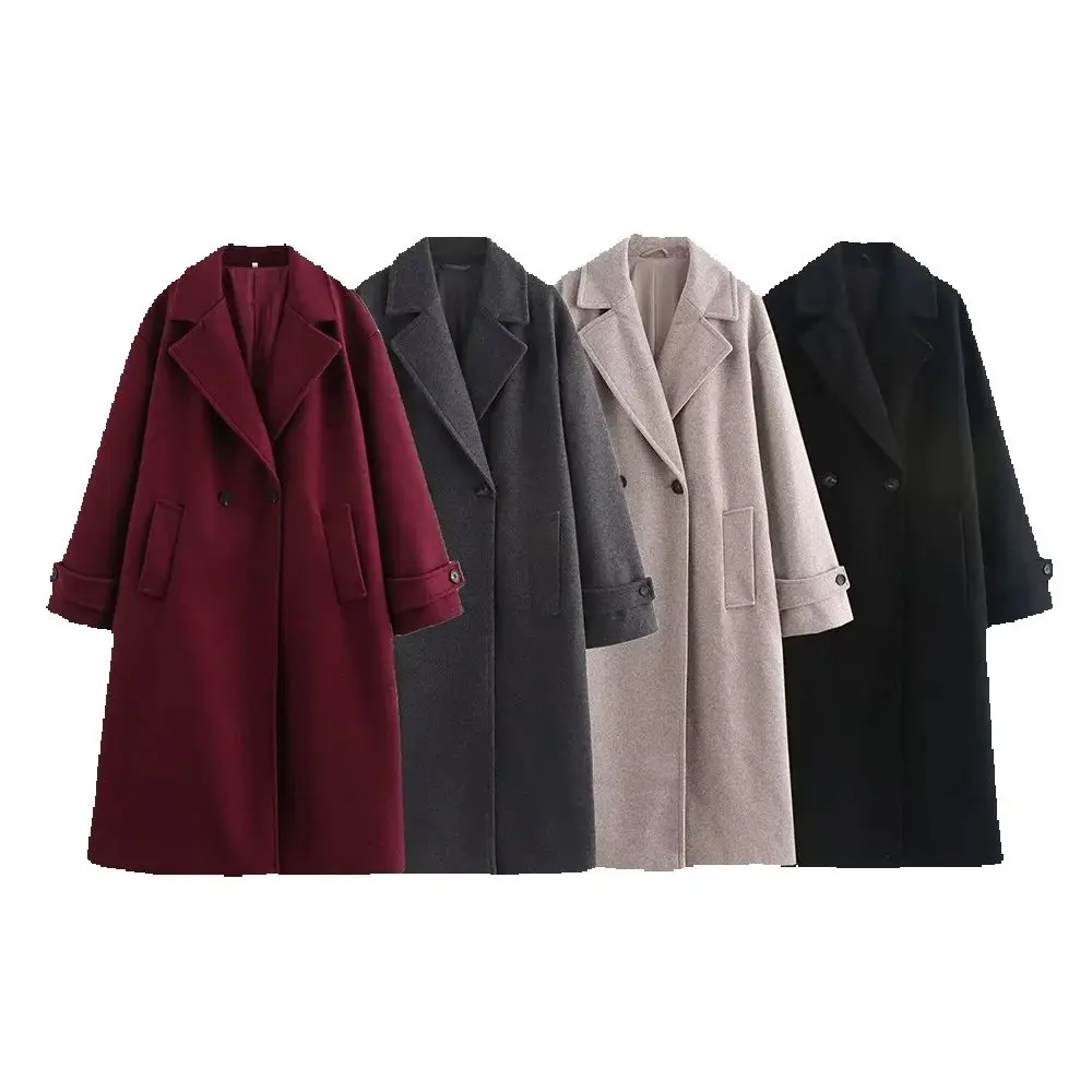 Autumn New Women's Clothing Style Fashionable Tri color Luxury Loose Collar Long Sleeve Coat